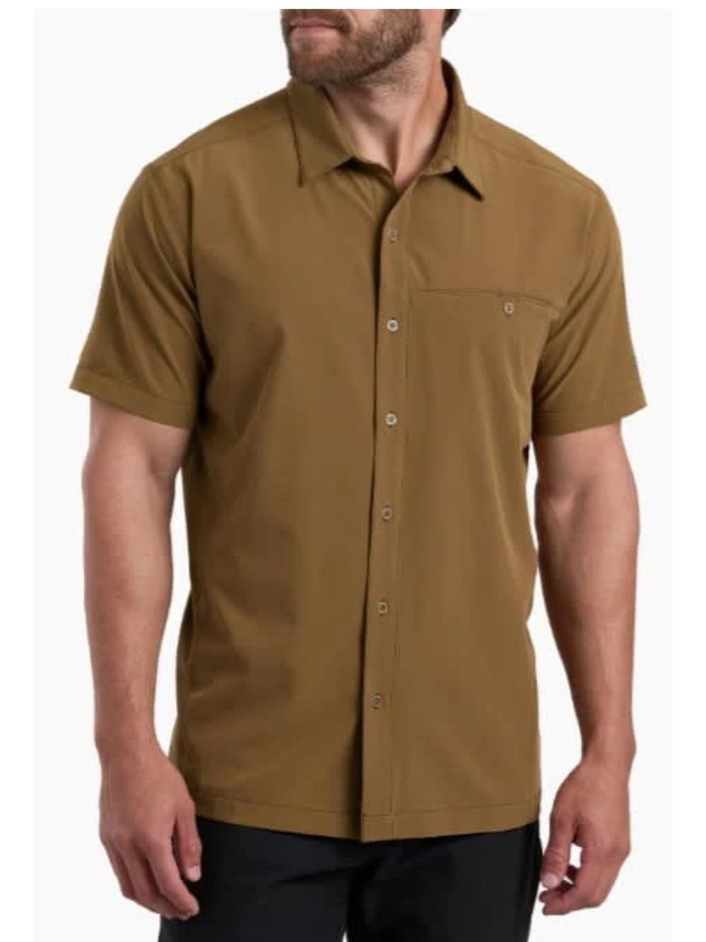 Kuhl Brown Short Sleeve Button-Down Camp Shirt